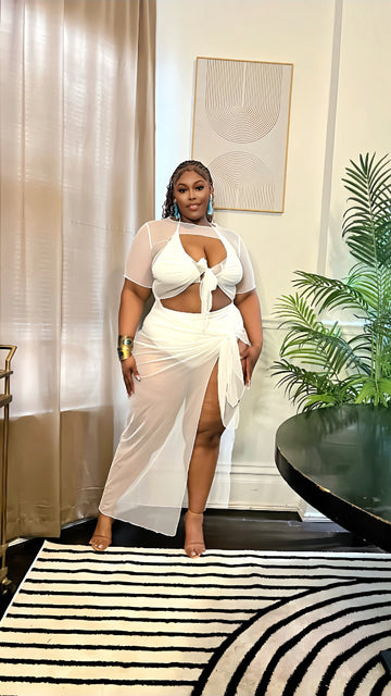 EXCLUSIVE VIEWS 3pc SWIM SET-WHITE